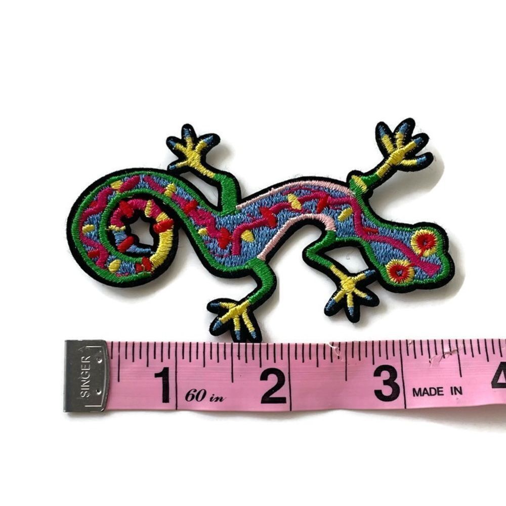 Colorful Gecko Embroidered Patch - Picture 3 of 4